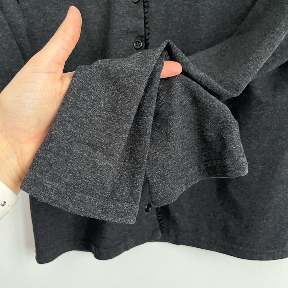 Sandro Women Vintage Unique Dark Gray Button-Up Bow Coquette Cardigan S Small - Picture 4 of 9